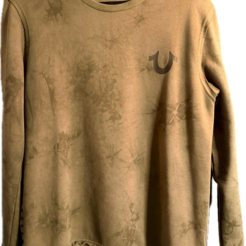 True Religion Men's Brown Crewneck Sweater